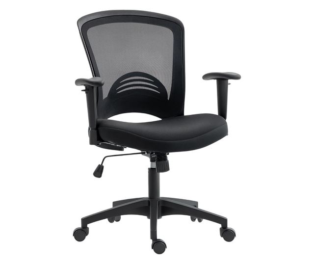 Lélegző és dönthető irodai szék állítható magassággal, fekete