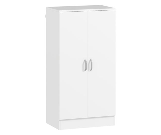 Fehér fa cipősszekrény 6 állítható polccal 55x35x108 cm