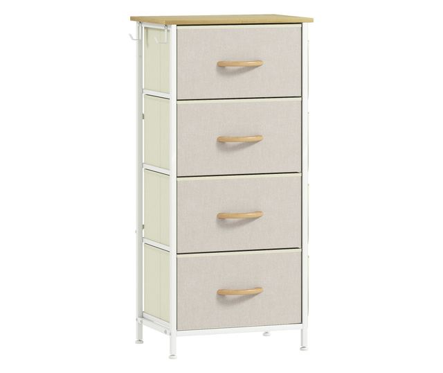 Kompakt komód 4 összecsukható fiókkal, 4 tárolózsebbel és 2 akasztóval