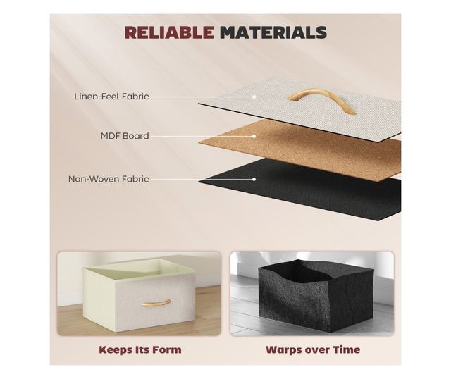 Kompakt komód 4 összecsukható fiókkal, 4 tárolózsebbel és 2 akasztóval