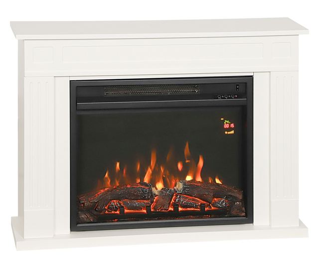 Elektromos kandalló, távirányítóval és időzítővel, 98x23,5x69,5 cm, fehér és fekete