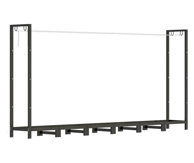 Fém Rönktároló 0,8m³ Vízálló Szőnyeggel és Láncokkal 235x31x116cm