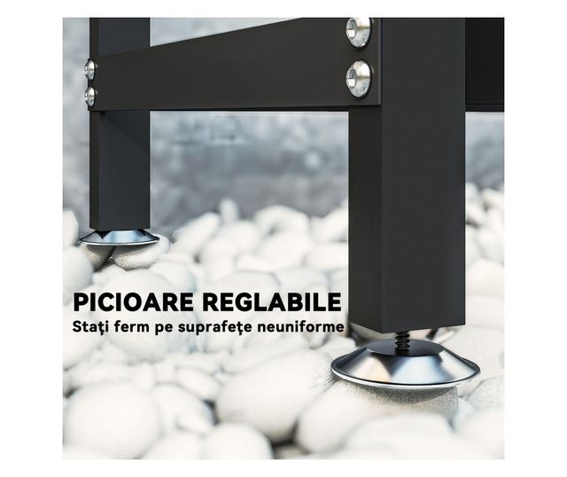 Fém Rönktároló 0,8m³ Vízálló Szőnyeggel és Láncokkal 235x31x116cm