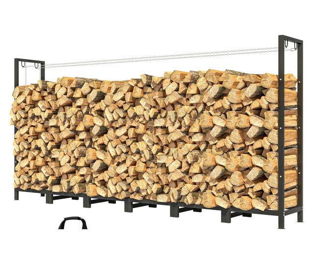 Fém Rönktároló 0,8m³ Vízálló Szőnyeggel és Láncokkal 235x31x116cm