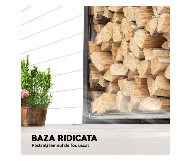 Acél kültéri rönktartó vízálló huzattal 100x60x110 cm