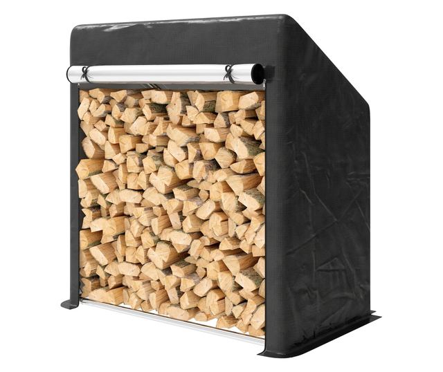 Acél kültéri rönktartó vízálló huzattal 100x60x110 cm