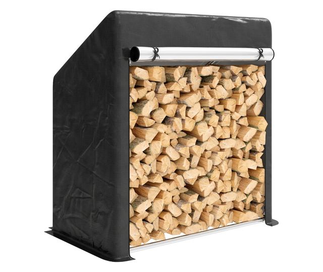 Acél kültéri rönktartó vízálló huzattal 100x60x110 cm