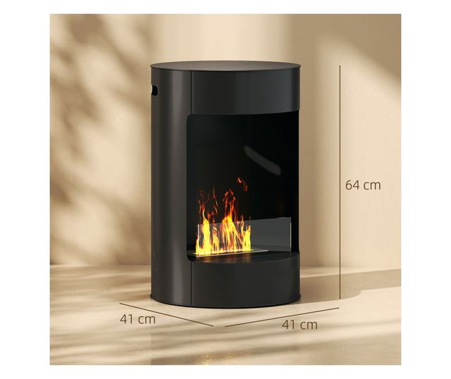 Bioetanol kandalló, 64 cm-es szabadon álló etanol kályha, 3 órás égési idő