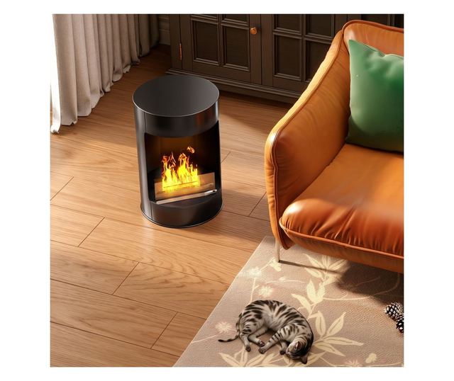 Bioetanol kandalló, 64 cm-es szabadon álló etanol kályha, 3 órás égési idő