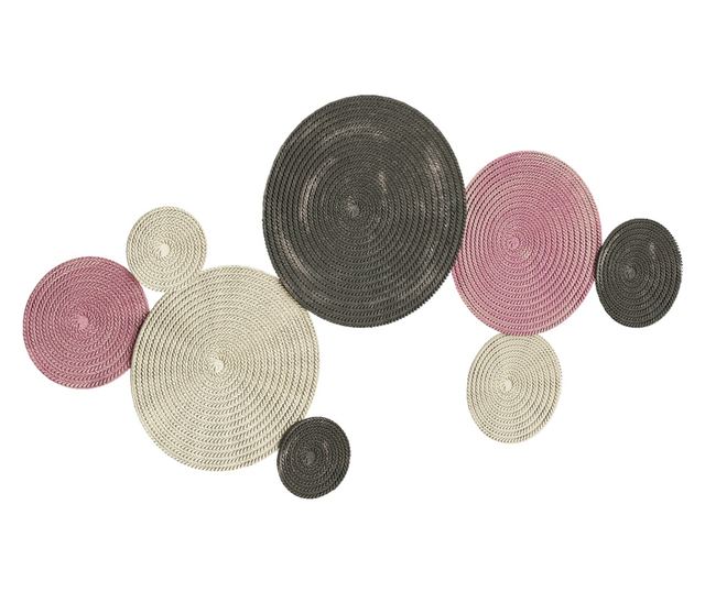 Fali dekoráció 8 db 3D fémlemezzel, bronz, narancs és sárga színekben