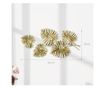 Arany Fém Monstera Levél Fali Dísz Rögzítő Kiegészítőkkel, 83x2,5x39 cm