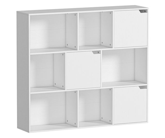 Fehér fa polc 6 nyitott és 3 zárt köbözzel