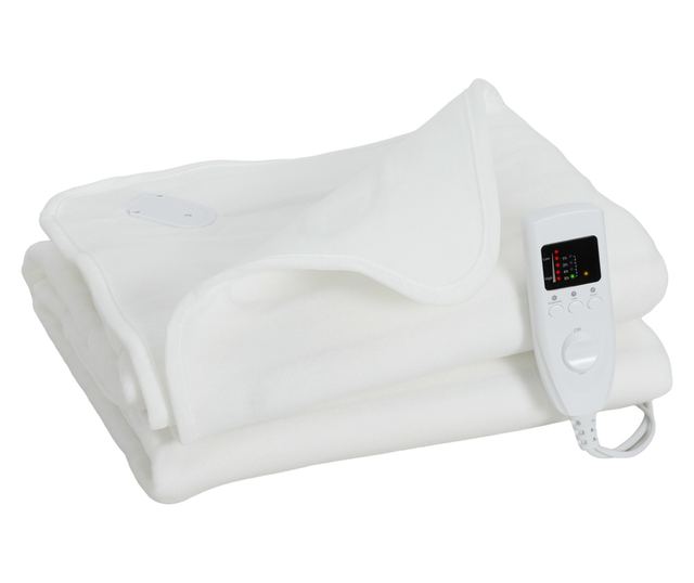 Fűthető takaró 160x140 cm 5 fokozatú fűtéssel Fehér