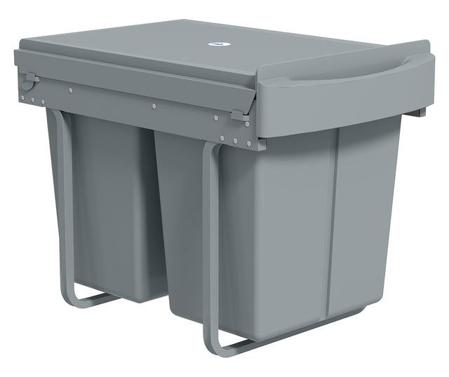 Kihúzható szemetes a mosogató alá, 2 x 20L vödör, szürke