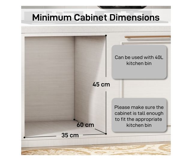Kihúzható szemetes a mosogató alá, 2 x 20L vödör, szürke