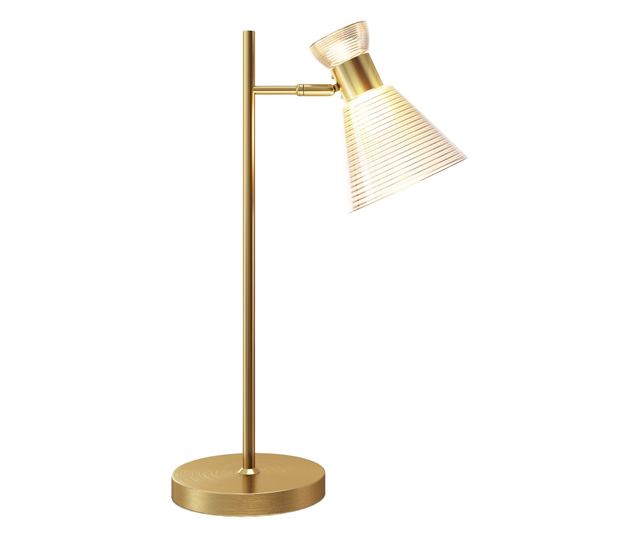 Modern asztali lámpa állítható matt borostyán üveg lámpaernyővel, E27 foglalattal, arany színben