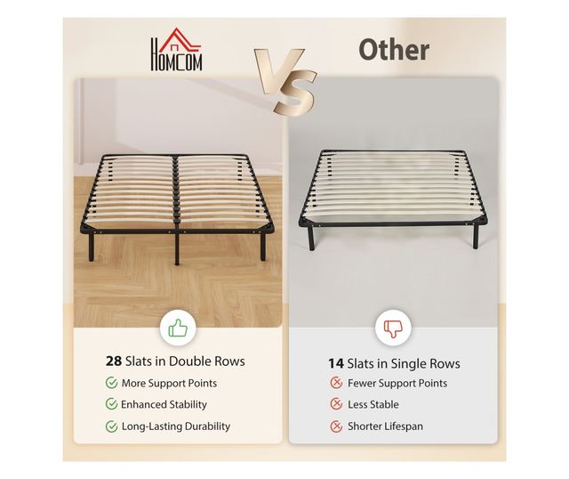 Ipari franciaágy keret 28 léccel, fa és acél tárolóhellyel, 190x160x31 cm, fekete és fa