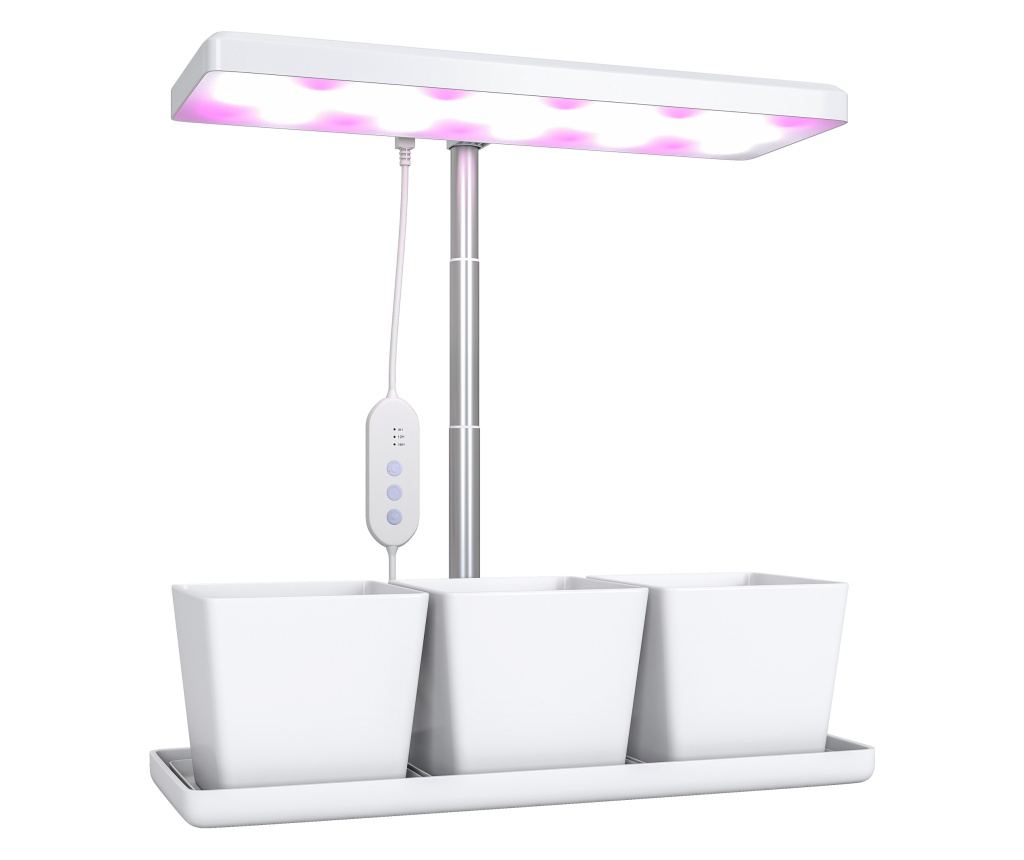 Lampă pentru Plante cu 30 de Lumini LED, 3 Vase, Timer 8/12/16/24H, 5 Niveluri de Luminozitate, Lumina pentru Creștere Reglabilă - 2