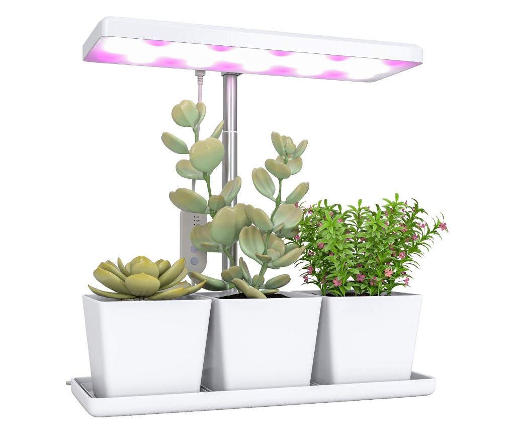 Lampă pentru Plante cu 30 de Lumini LED, 3 Vase, Timer 8/12/16/24H, 5 Niveluri de Luminozitate, Lumina pentru Creștere Reglabilă - 11
