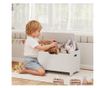 Fa játéktároló maci tetővel, 20kg teherbírás, 60x38x48 cm, fehér