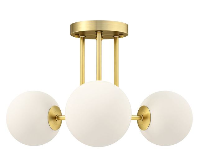 Vintage csillár 3 izzóponttal, G9 foglalatokkal, 42x42x26,5 cm, izzók nélkül, arany