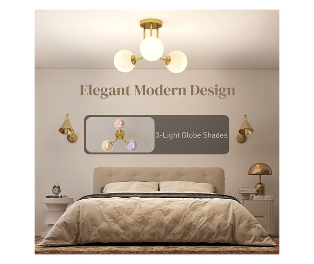 Vintage csillár 3 izzóponttal, G9 foglalatokkal, 42x42x26,5 cm, izzók nélkül, arany