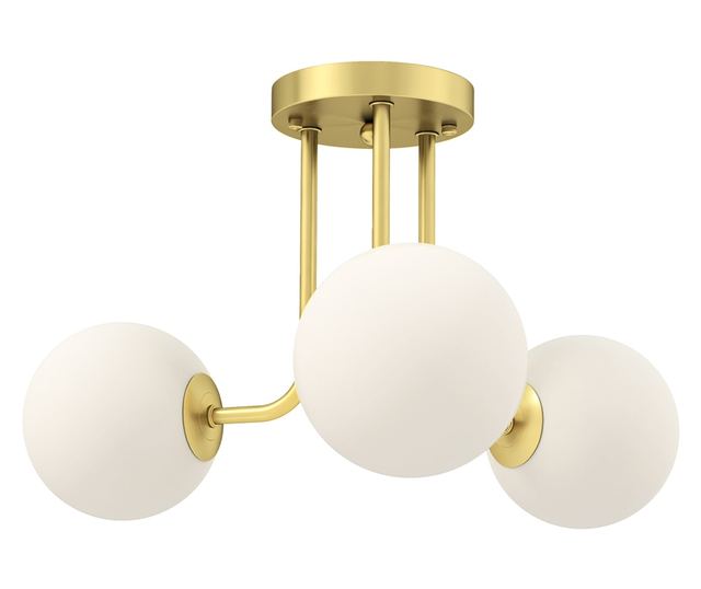 Vintage csillár 3 izzóponttal, G9 foglalatokkal, 42x42x26,5 cm, izzók nélkül, arany