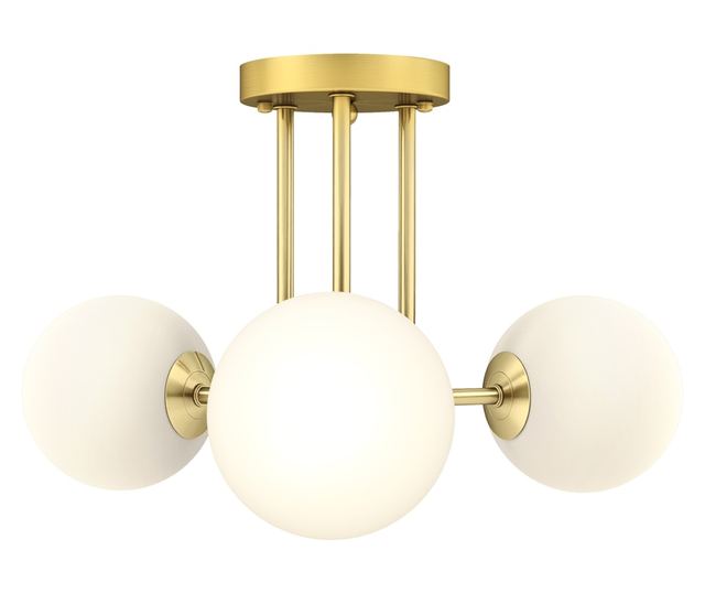 Vintage csillár 3 izzóponttal, G9 foglalatokkal, 42x42x26,5 cm, izzók nélkül, arany