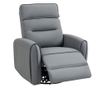 Manuálisan Dönthető Fotel Lábzsámollyal, Műbőr Szövettel és Forgatható Talppal, Szürke