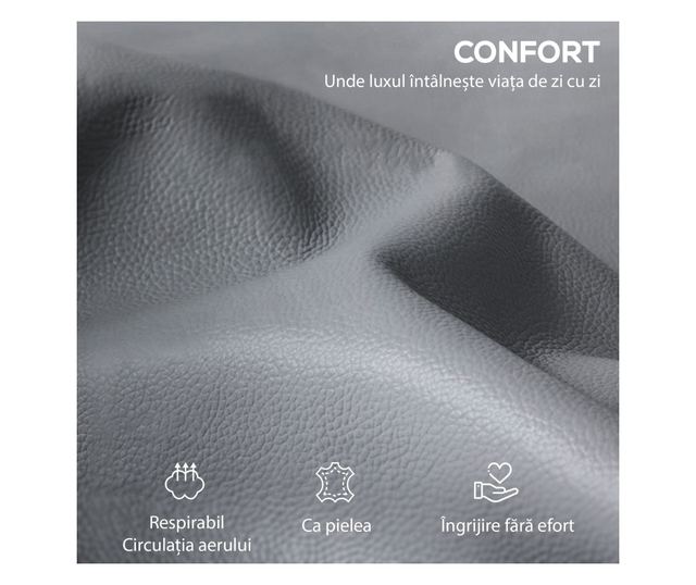 Manuálisan Dönthető Fotel Lábzsámollyal, Műbőr Szövettel és Forgatható Talppal, Szürke