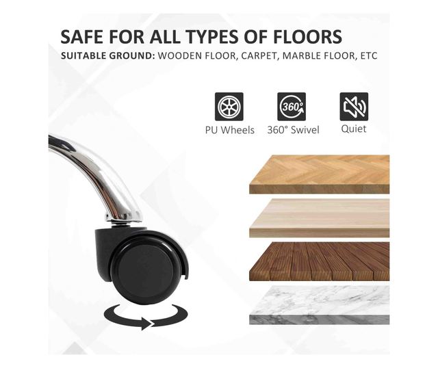 Dönthető irodai szék lábtartóval és 120 kg teherbírással, fekete