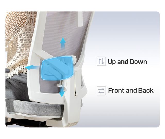 Ergonomikus és légáteresztő irodai szék 4D dinamikus deréktámasszal, 64,5x62,5x112-122 cm, többszínű