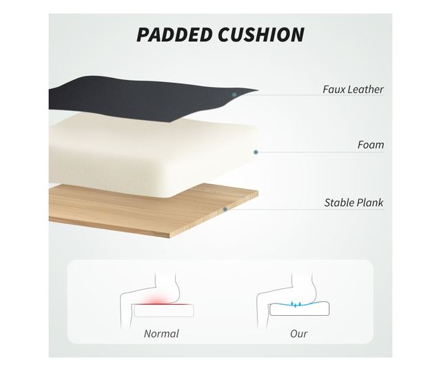 Dönthető irodai szék lábtartóval, dupla párnázással és műbőr kárpitozással, fekete