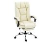 Dönthető irodai szék lábtartóval, dupla párnázással és műbőrrel, bézs