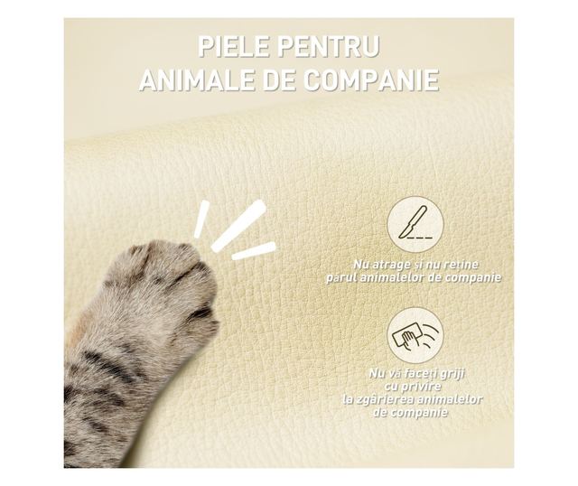 Dönthető irodai szék lábtartóval, dupla párnázással és műbőrrel, bézs