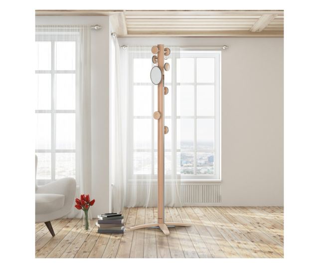 Bővíthető ruhaállvány, Foppapedretti, ESPANSIVA LUX, Natúr fa