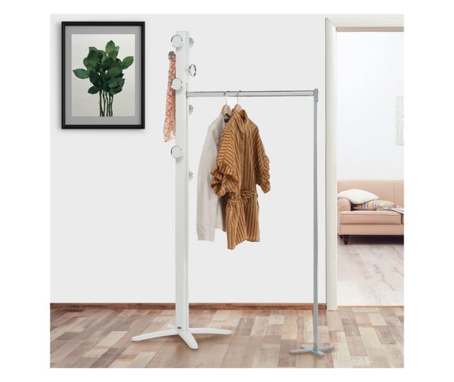 Bővíthető ruhaállvány, Foppapedretti, ESPANSIVA LUX, fehér