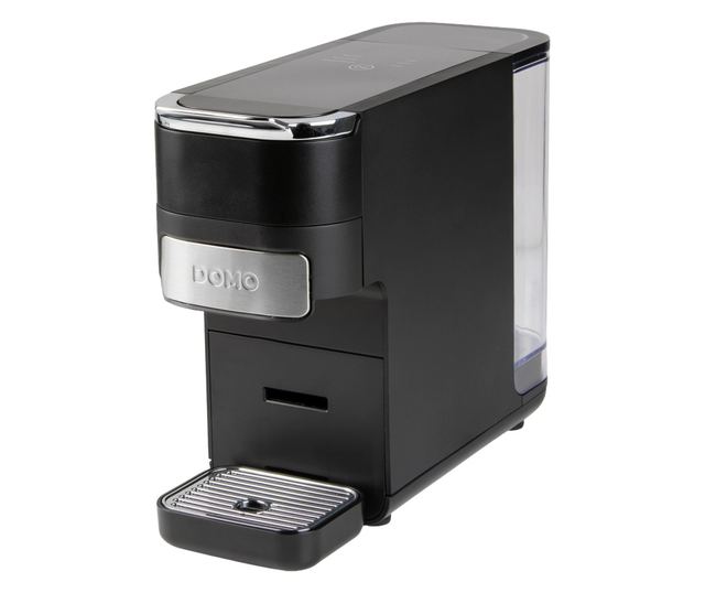 DOMO 4in1 automata eszpresszógép, 20 bar, 1.5 liter, Nespresso/Dolce Gusto/őrölt kávé/ESE pod kompatibilis, érintőpanel, kivehet