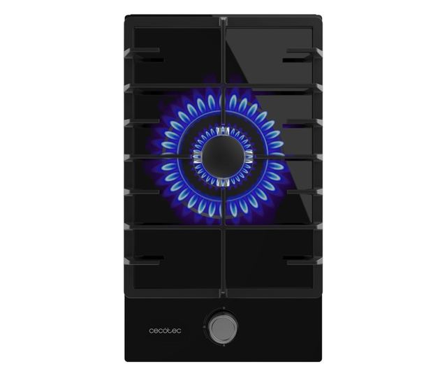 Cecotec beépíthető gázfőzőlap, Bolero Squad G, 29 cm, 1 WOK égő 3.5 kW, öntöttvas rács, forgókapcsolók elektromos gyújtással, bi