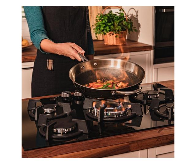 Cecotec Bolero Squad G beépíthető gázfőzőlap, 5 égős, 3.5 kW WOK égő, 75 cm, fekete