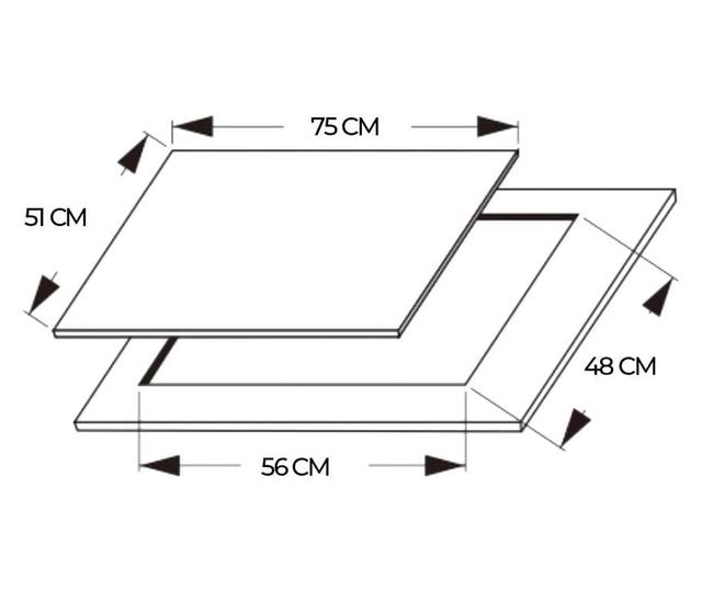 Cecotec Bolero Squad G beépíthető gázfőzőlap, 5 égős, 3.5 kW WOK égő, 75 cm, fekete