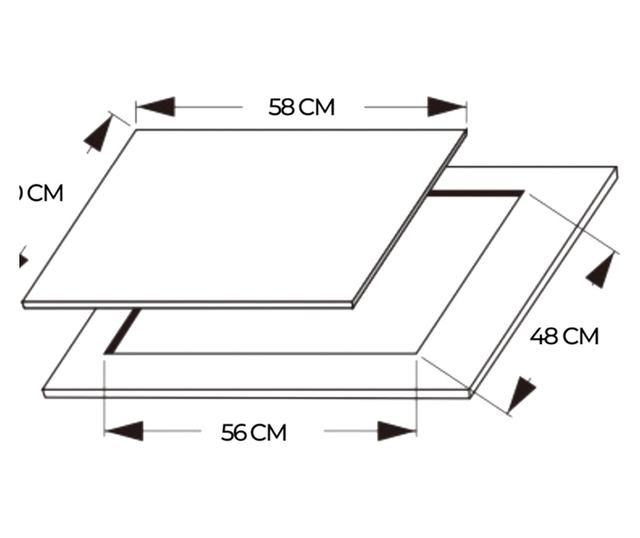 Cecotec Bolero Squad G beépíthető gázfőzőlap, 58 cm, 4 égős, inox, 8 kW