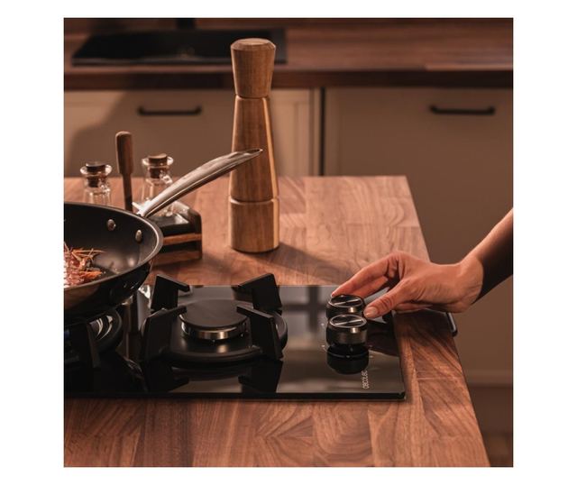 Cecotec Bolero Squad G beépíthető gázfőzőlap, 2 égős, fekete, 29x51cm