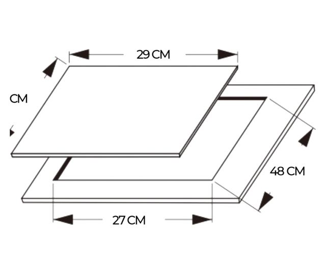 Cecotec Bolero Squad G beépíthető gázfőzőlap, 2 égős, fekete, 29x51cm