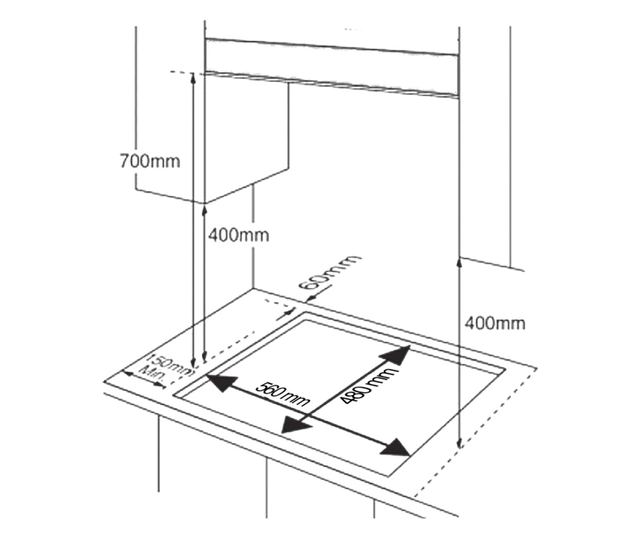 Cecotec Bolero Squad Hybrid beépíthető főzőlap, 58 cm, 6.25 kW, 3.4 kW WOK égő, fekete