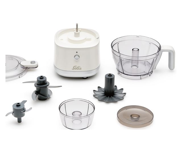 Solis elektromos multifunkcionális aprító, Multi Chopper, 1 liter/150 ml űrtartalom, 2 edény, 2 pengés feltét, durva aprítás/dar