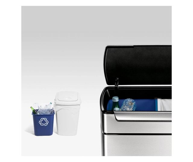 XL Pillangótetős Kuka, Simplehuman, 2x24 Liter, Rozsdamentes Acél