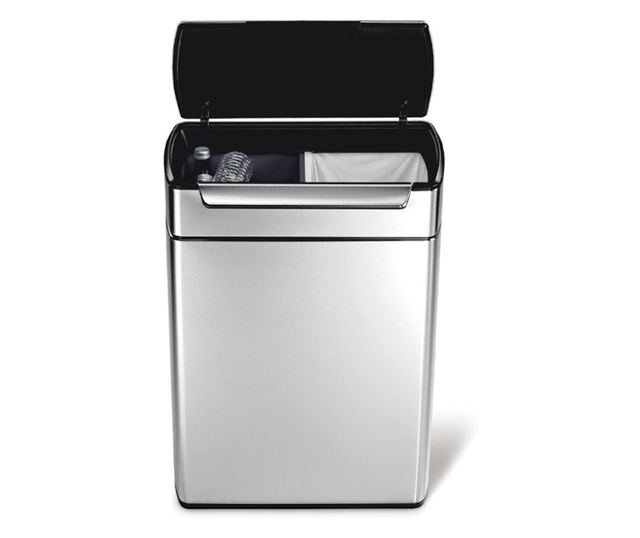 XL Pillangótetős Kuka, Simplehuman, 2x24 Liter, Rozsdamentes Acél