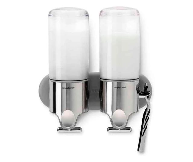 Simplehuman Twin Folyékony Szappanadagoló, 2x444 ml, Rozsdamentes Acél
