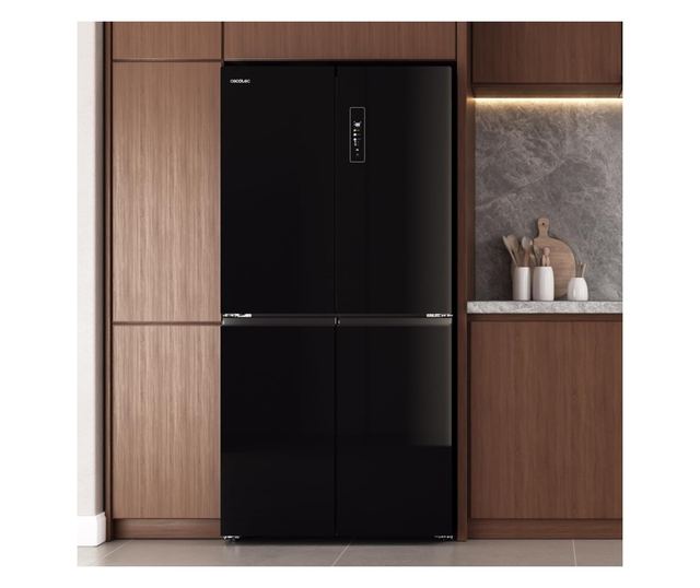Cecotec Bolero CoolMarket 503L 4-ajtós Side-by-Side hűtőszekrény, fekete